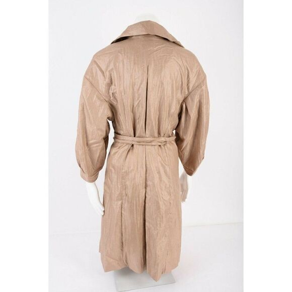 Cole Haan Womens Belted Trech Jacket Sz 8 Gold - Picture 4 of 7